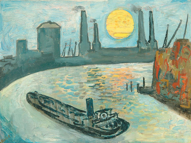 Edward Douglas Eade (1911-1984) "Thames Barge" 29 x 39cm
