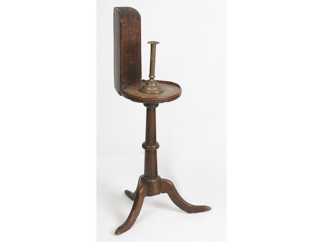A rare mid 18th Century oak candle stand,