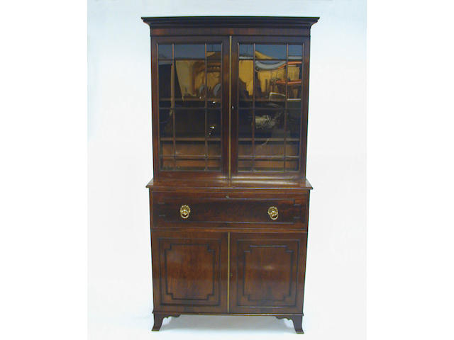 A Regency mahogany secretaire bookcase,