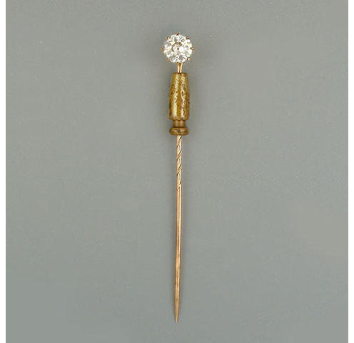 A diamond single-stone stickpin