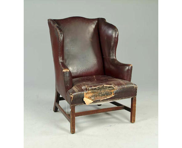 A George III wingback armchair