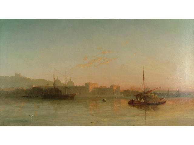 English School, 19th Century,  View of Greenwich; and a companion, believed to be Rochester,  each 5
