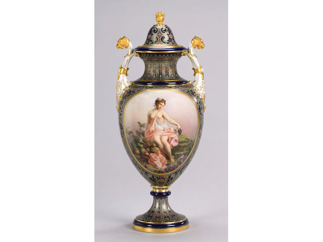 A fine Meissen vase and cover circa 1870