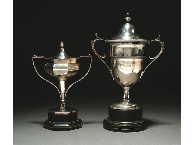 H. G. R. Slingo - Motor Cycling Club Devon Trial Motor Bicycle & Side Car twin handled silver trophy,