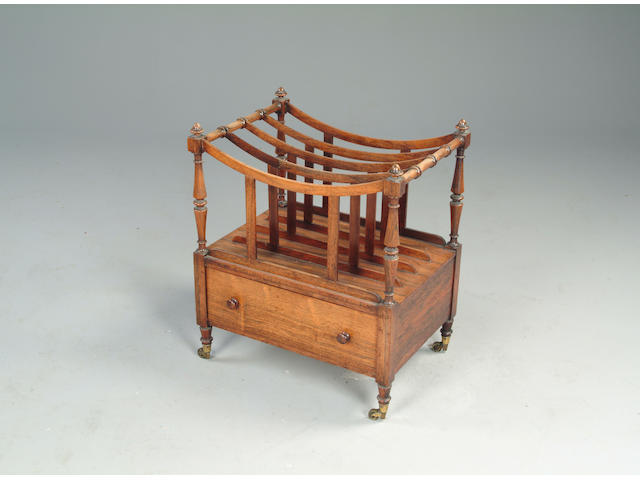 A George IV rosewood four section canterbury
