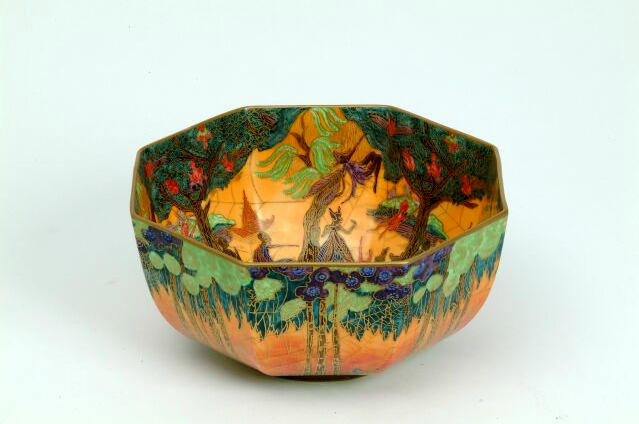 A Wedgwood Fairyland Lustre Bowl printed urn marks, Z5481, 19 cm diameter.