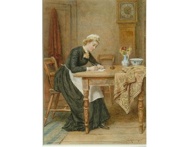 George Goodwin Kilburne (1839-1924) "Dear Mother" 30 x 21cm