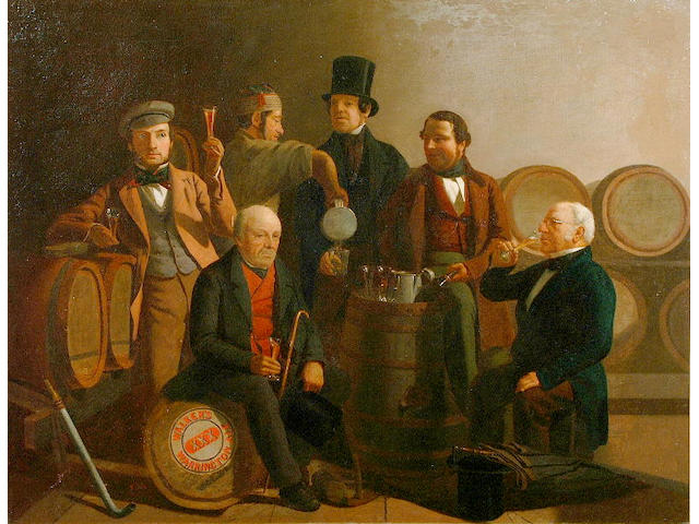 John Davies (fl.1819-1853) "The Ale Tasters" 71 x 91.5cm