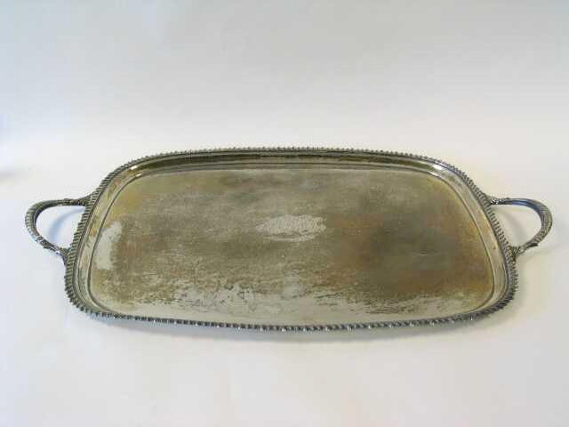 An Edwardian rectangular twin handled tray, Sheffield 1902,