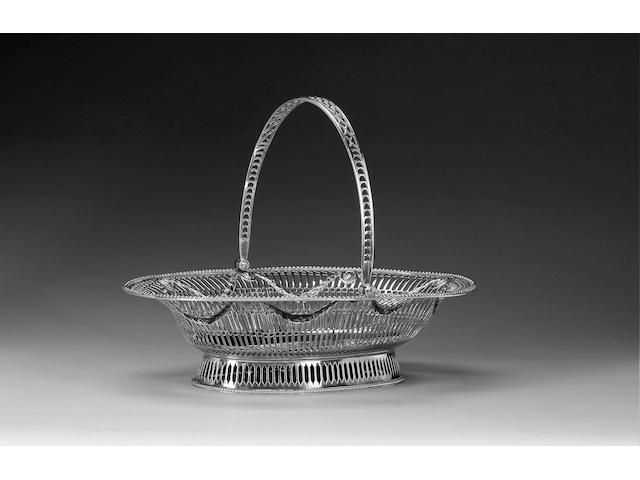A George III silver swing-handled basket, by Burrage Davenport, 1774,