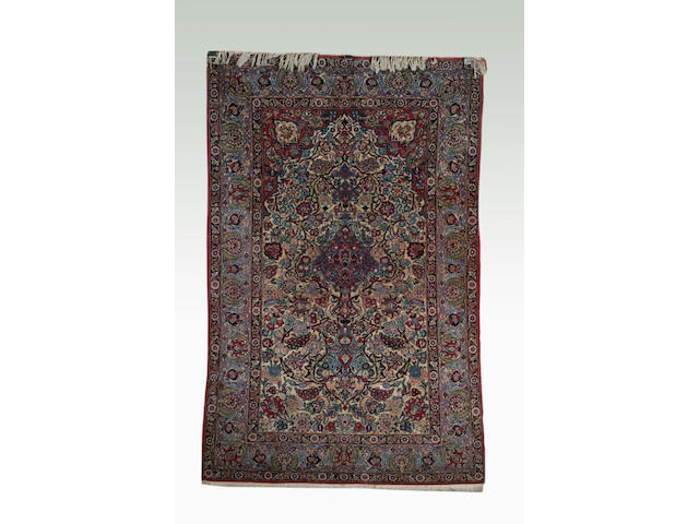 A Kashan part silk prayer rug, 1.31 x 2.05m