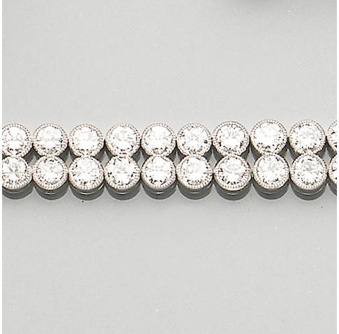 A diamond double-row line bracelet