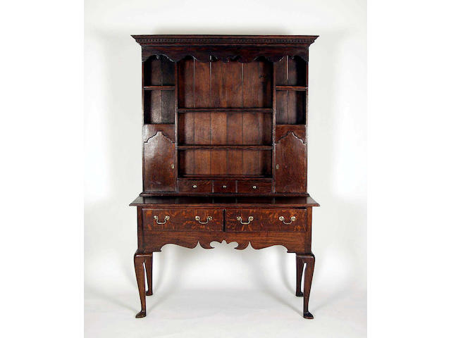 An 18th Century style oak dresser and rack,