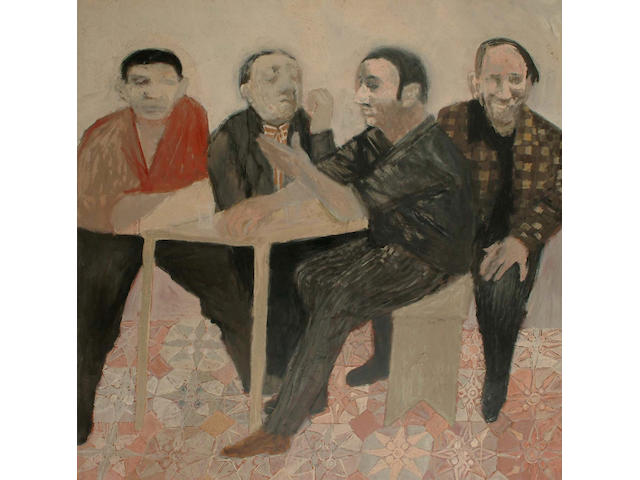 Four men in a bar, Spain 122 x 122cm.