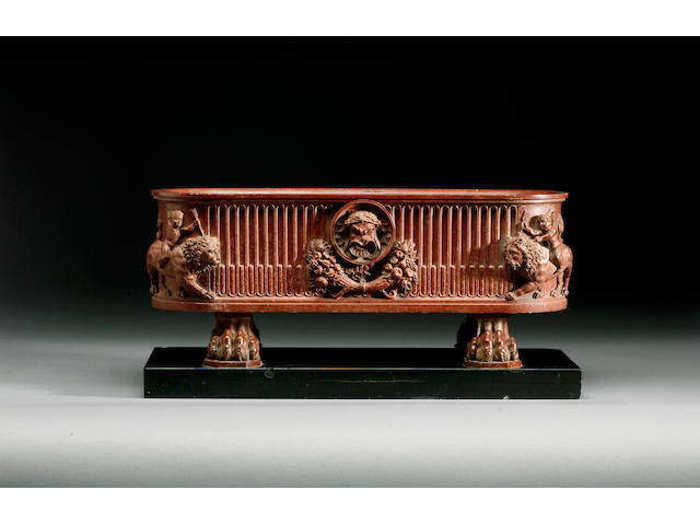 Benedetto Boschetti (Italian, fl. 1820-70): A mid 19th century marmo rosso antico Model of a Water Trough or Cistern,