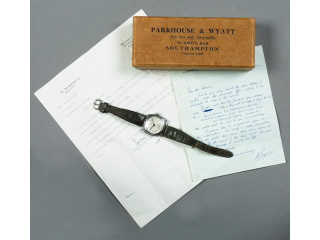 Formerly the Property of the late R J Mitchell. A Services Navigator wristwatch, 1930's,