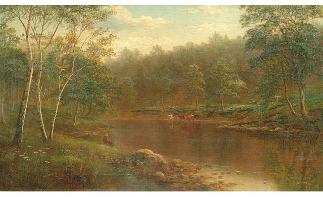 William Mellor 'On the Wharfe, Bolton Woods, Yorkshire' 31 x 51.5cm