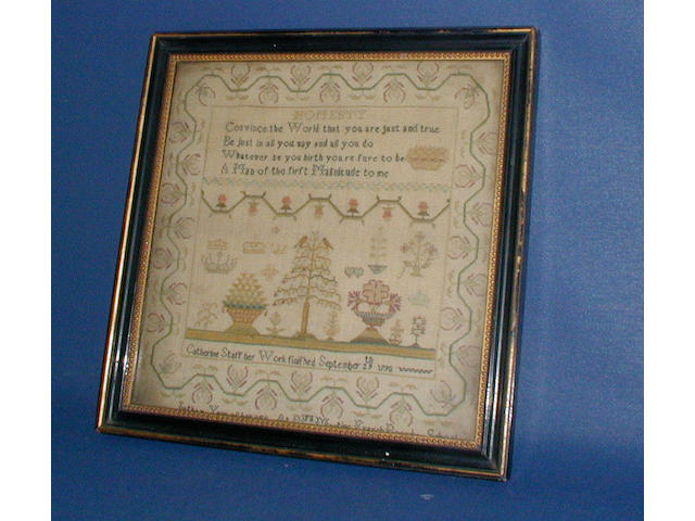 Sampler, Catherine Staff, 1790