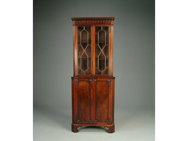 George III style mahogany tall cabinet