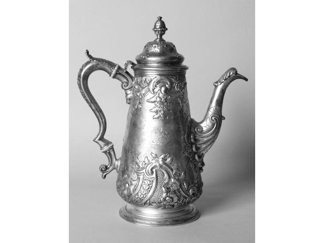 A William IV Scottish coffee pot Elder & Co, Edinburgh 1832,