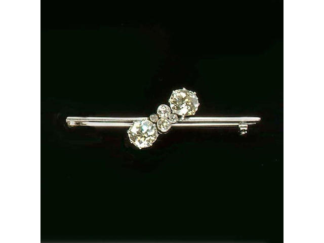 A diamond six-stone brooch