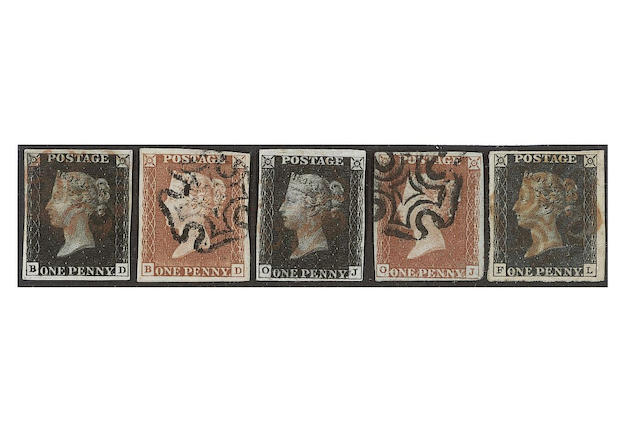1588-1992 a collection in three albums, varied condition, inc. 1840 1d. (6), also plate V OJ with matched 1d. red, plate IX BD with matched 1d. reds (2), 2d.(2), 1841 1d. QG-QL strip. 1864-79 1d. plates to 224 and plate 81 a complete used reconstruction, 1847-54 embossed 6d., 1/-, 1855-57 4d. (5), 6d. (2), 1/- (2), 1873-80 2&#189;d. rosy-mauve plates 3 to 17 complete, 1877 Telegraph 3/- imperf. colour trial in slate-blue optd. "SPECIMEN" type 8, 1887-92 Jubilee to 1/- (both) mint, Officials. 1929 P.U.C. used, 1940 Centenary 1&#189;d. imperf. essay, five in different colours on gummed paper, postal history with 1588 Corsini E.L. from Verona to London, 1840 Mulready 1d. lettersheet A% unsed, 1898 "Regulations for the Certification and Posting of Offical Correspondence in Government Departments", etc. (204)