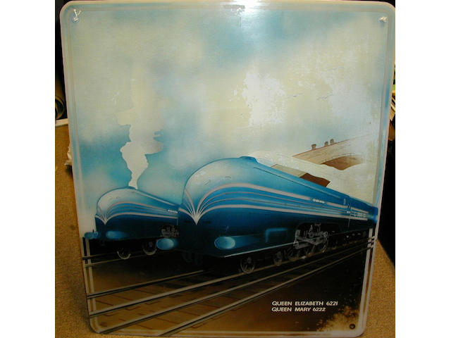 An art deco style painting on semi-opaque perspex