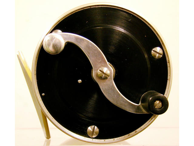 An S.E. Bogden of Nashua, New Hampshire multiplying salt water/salmon fly reel 3 3/4",