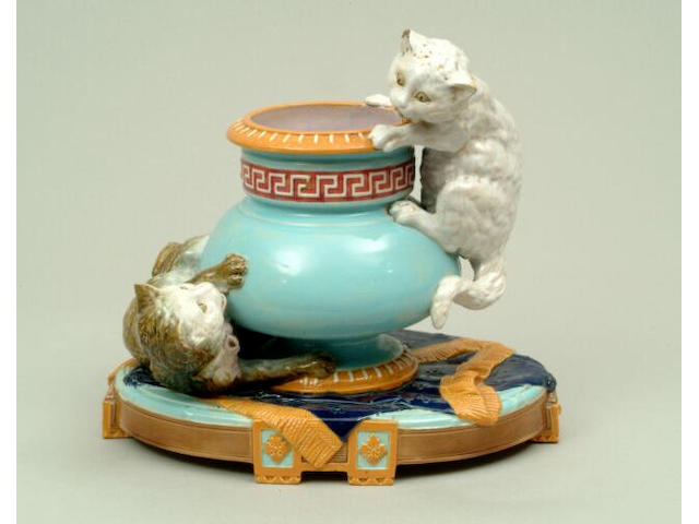 A Brownfield majolica vase