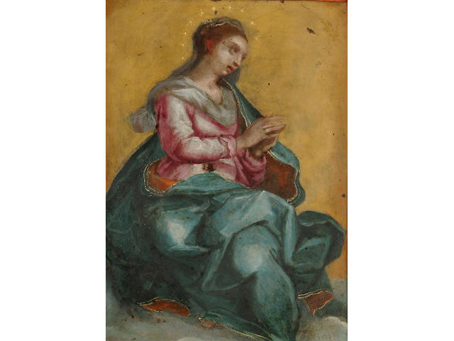 Flemish School, 17th Century The Virgin Mary in Glory, 7 x 5.5 in. (17.6 x 14 cm)
