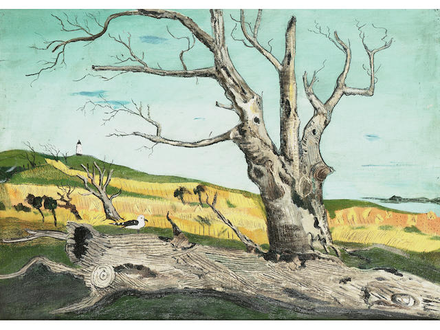Fred Uhlman (1901-1985) Gull on a broken bough 46 x 61.5 cm. (18 x 24 1/4 in.)