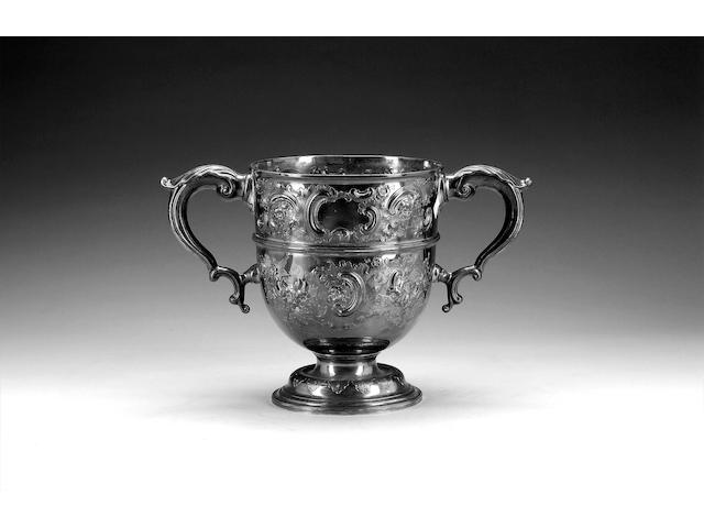 A large late Victorian silver trophy cup in the George II style, by George Lambert, London 1896,
