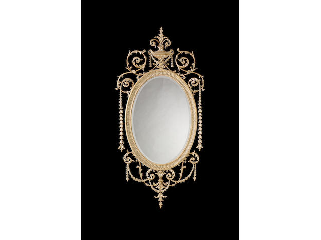 A pair of 19th century carved giltwood pier mirrorsin the manner of Robert Adam,
