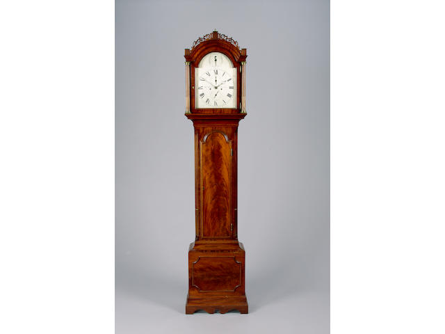 A late 18th Century figured mahogany longcase clock