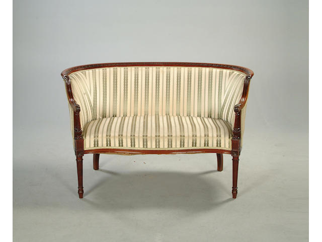 A late 19th century mahogany framed two seater canape