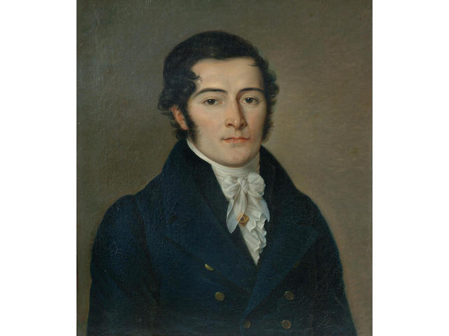 French School (19th Century) 'Portrait of a gentleman' 56 x 49cm