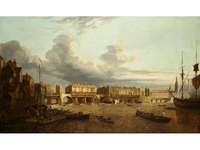 John Paul The Thames at Old London Bridge, 30 x 50 in. (76.2 x 127 cm.)
