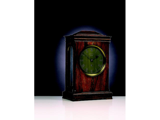 A fine and important early 19th century rosewood library timepiece with Royal provenance Vulliamy, London, No. 895.  Delivered to the Royal Household on instruction of King George IV in December 1826