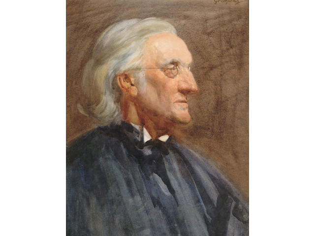 British School, circa 1900, Portrait, bust length of a man in reading glasses, 45 x 34.5 cm.