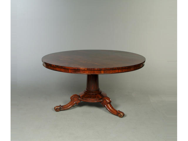 A William IV rosewood breakfast table