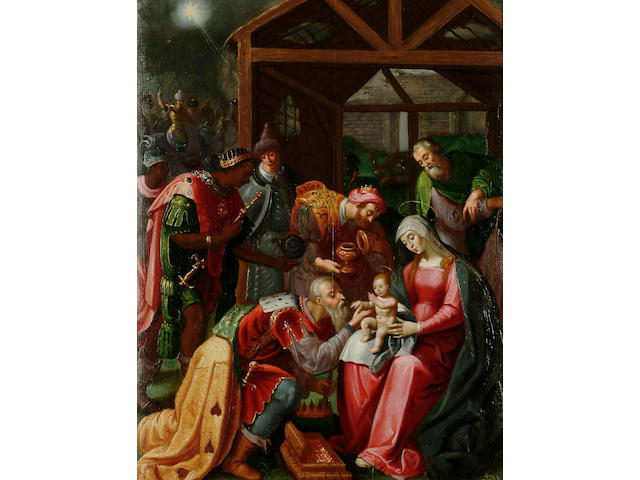 Flemish School, 16th Century The Adoration of the Magi, 67 x 50 cm