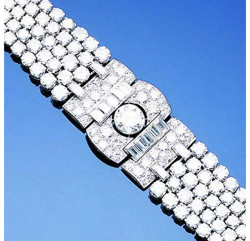 An art deco diamond bracelet by Drayson
