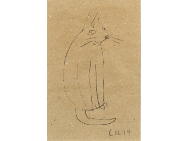Laurence Stephen Lowry (1887-1976) Cat, 22.5 x 15cm.
