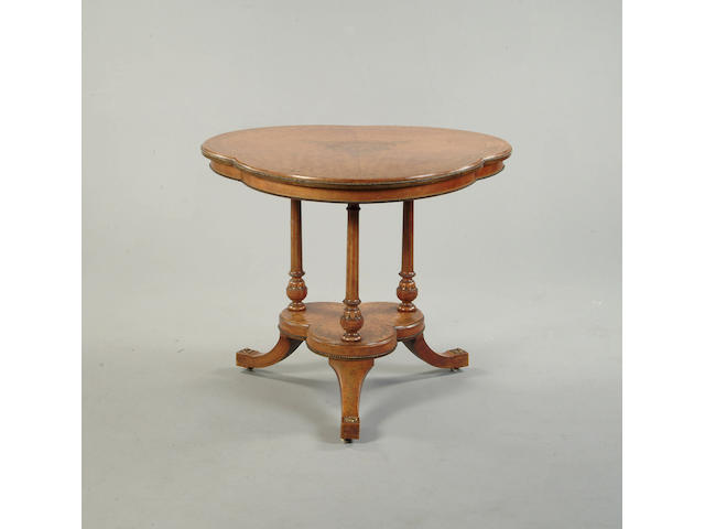 Maple/brass inlaid centre table