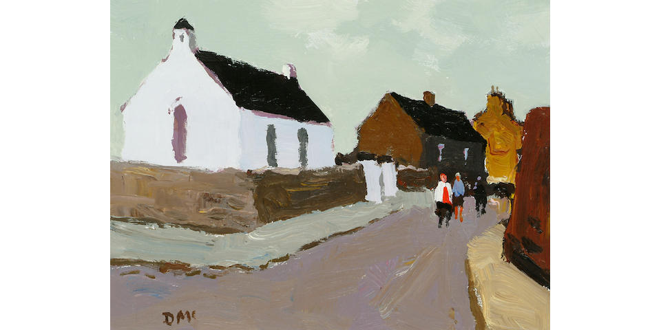 Donald McIntyre (British, b.1923) Little White Church 11 3/4 x 16 in. (30 x 40.5cm.)