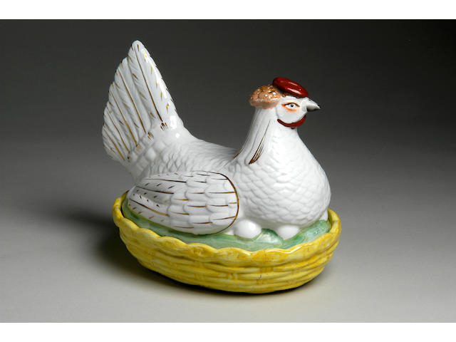 A 19th Century Staffordshire pottery tureen and cover,