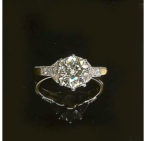 A diamond single-stone ring