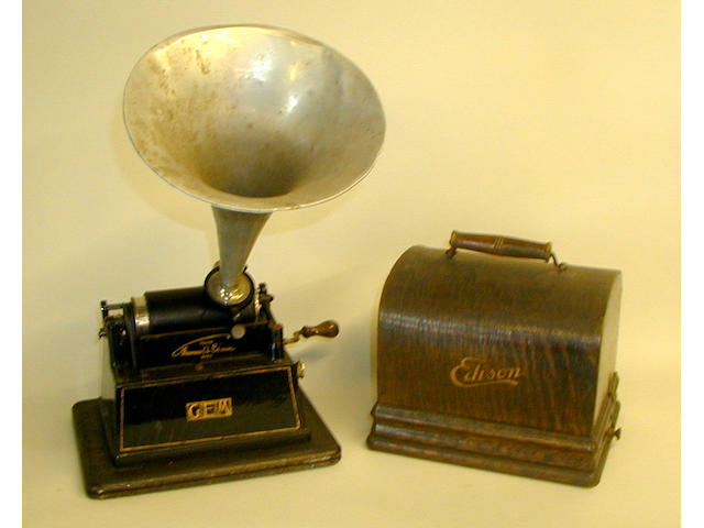 An Edison Gem phonograph,