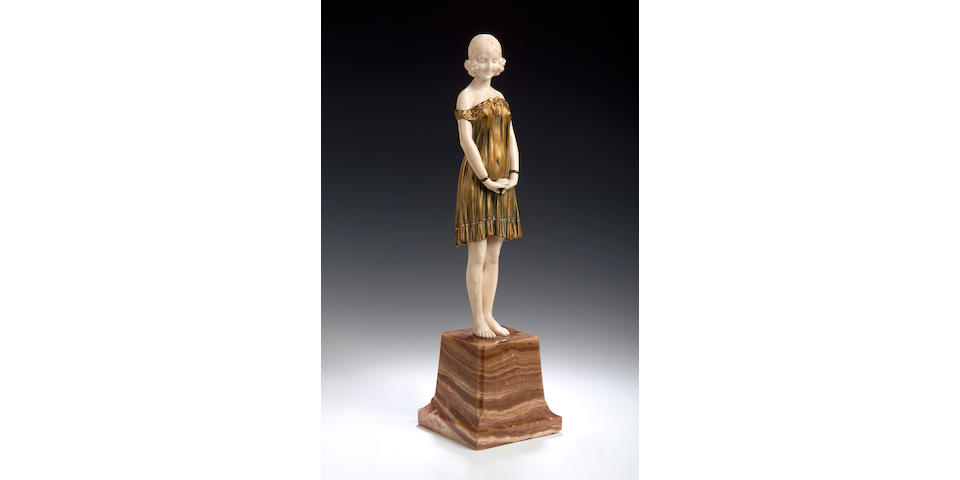 'Innocence', A gilt bronze and ivory figure carved from a model by D H Chiparus,