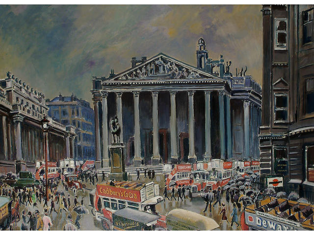 Ludovic-Rodo Pissarro (French, 1878-1952) The Royal Exchange, 23 x 31 1/4 in (58.5 x 79.3 cm).